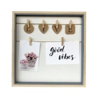 Wood picture frame with clip LOVE